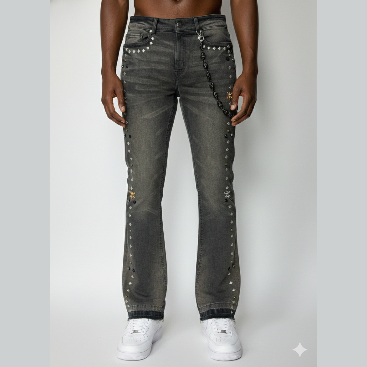 BLACK LIGHT BIG AND TALL MEN'S STUDS FLARE FIT by Black Light
