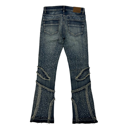 PATCH FLARE FIT STUDDED JEANS by Black Light