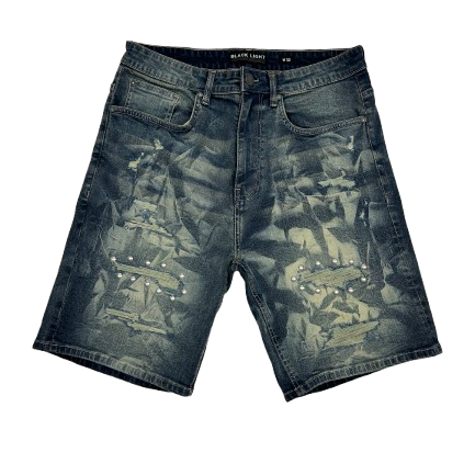 WASHED FASHION GEM SHORTS by Black Light