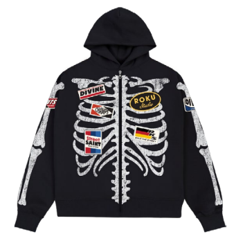 ROKU STUDIOS RIBCAGE ZIP HOODIE by ROKU