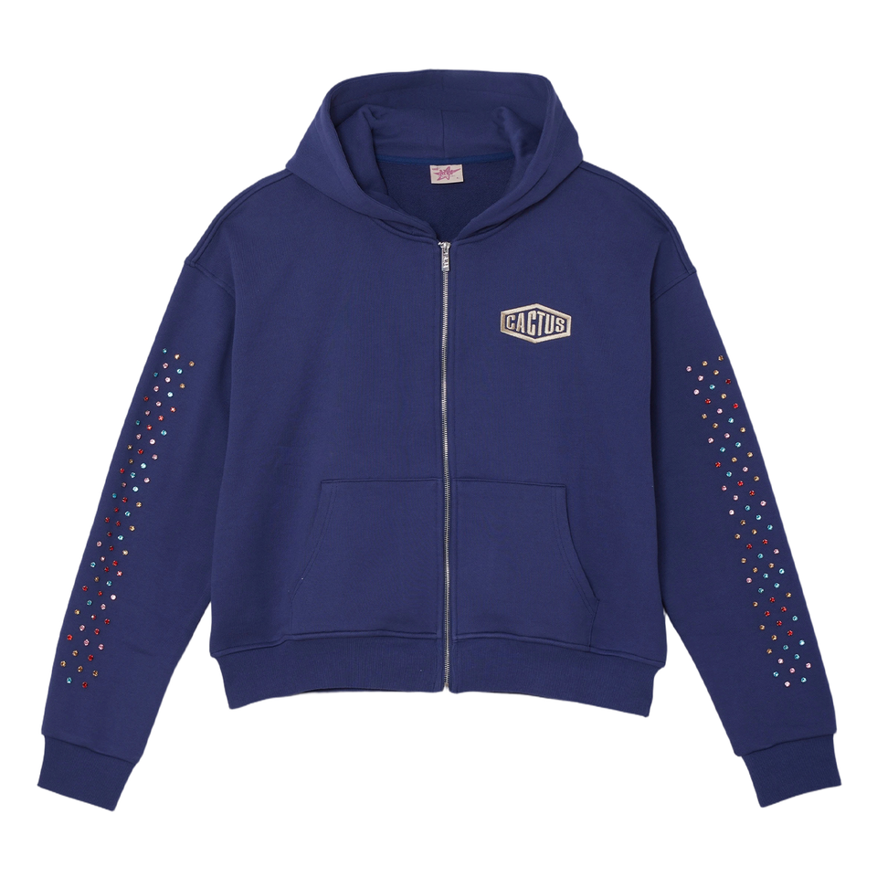CACTUS VALLEY CRYSTAL CACTUS ZIPUP HOODIE by AZVA