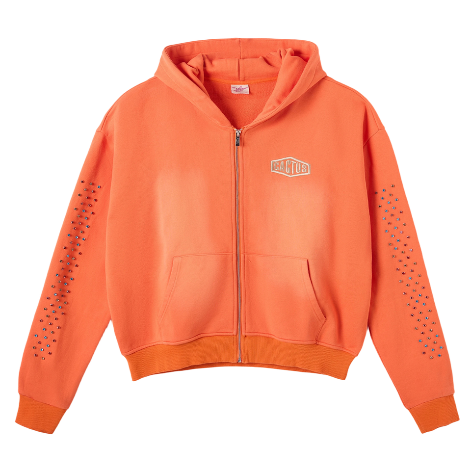 CACTUS VALLEY CRYSTAL CACTUS ZIPUP HOODIE by AZVA