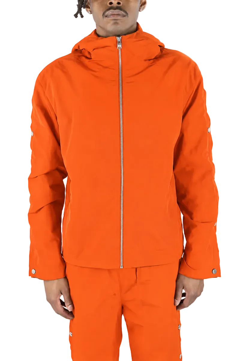 REBEL MINDS NYLON SNAP BUTTON JACKET by Rebel Minds