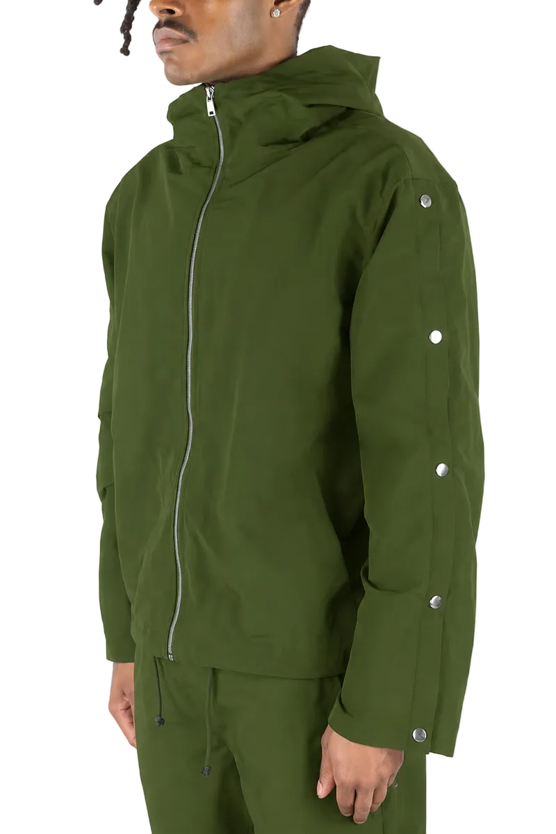 REBEL MINDS NYLON SNAP BUTTON JACKET by Rebel Minds