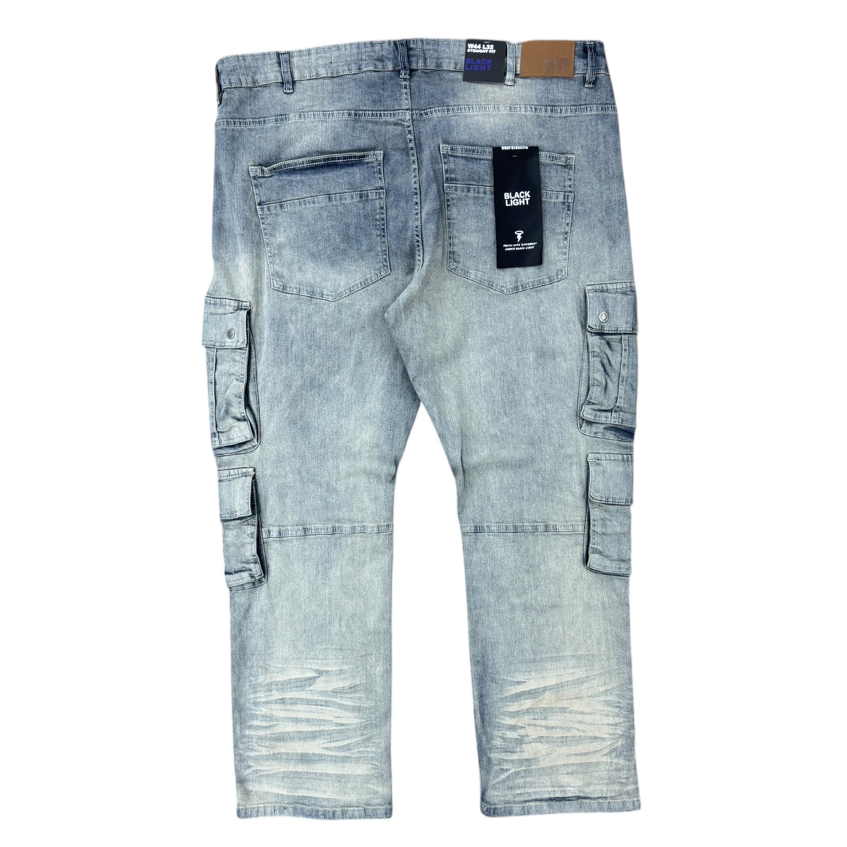 BLACK LIGHT DISTRESSED CARGO JEANS by Black Light