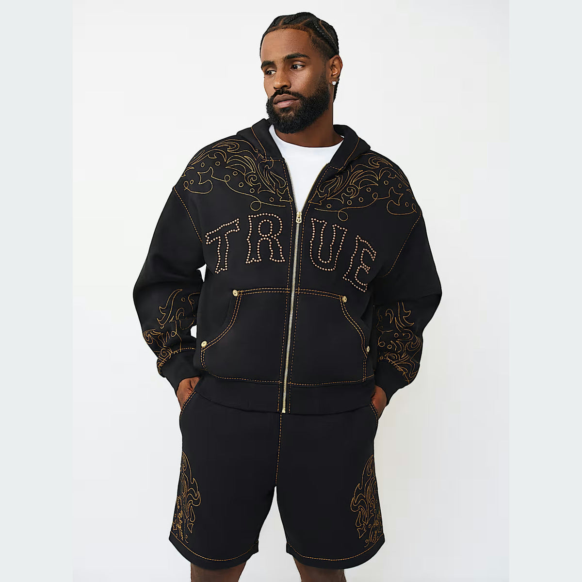 TRUE RELIGION RODEO BIG T BOXY ZIP HOODIE by True Religion