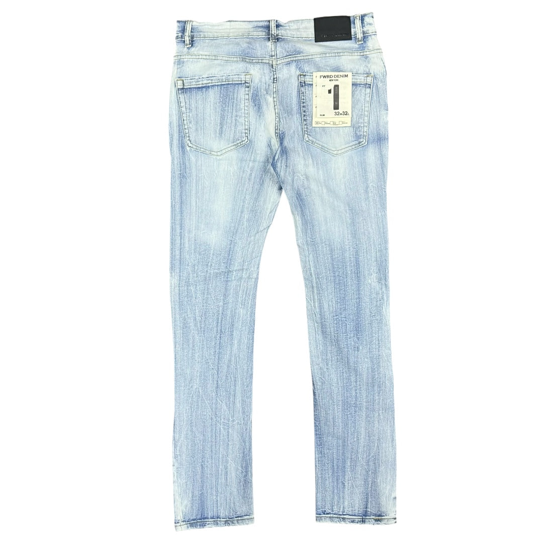 FWRD CRYSTALIZED DENIM-ICE BLUE by FWRD
