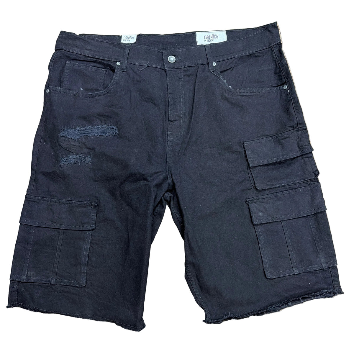 EVOLUTION JET BLACK RELAXED JORTS by EVOLUTION