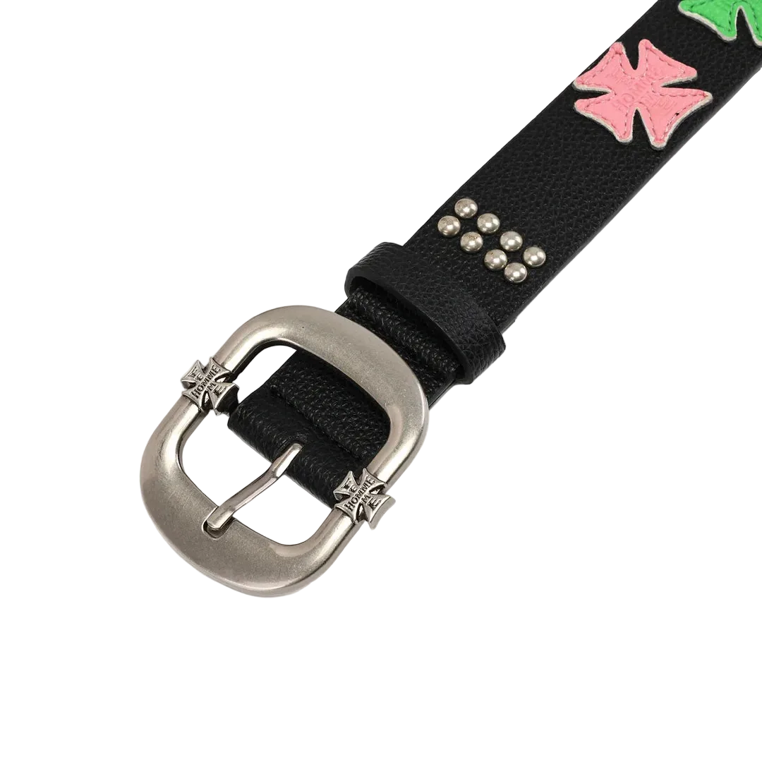 HOMME FEMME IRON CREST CROSS PATCH BELT by HOMME FEMME