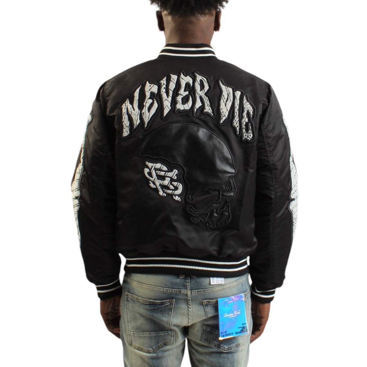 SMOKE RISE SATIN NEVER DIE JACKET by Smoke Rise