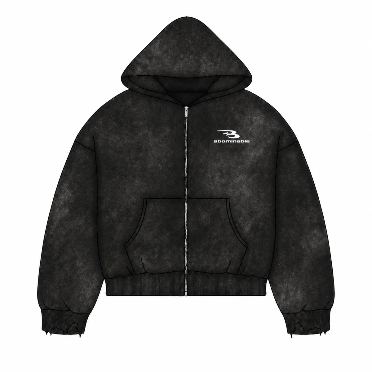 LUV ABOMINABLE WASHED ZIP HOODY by LUV ABOMINABLE