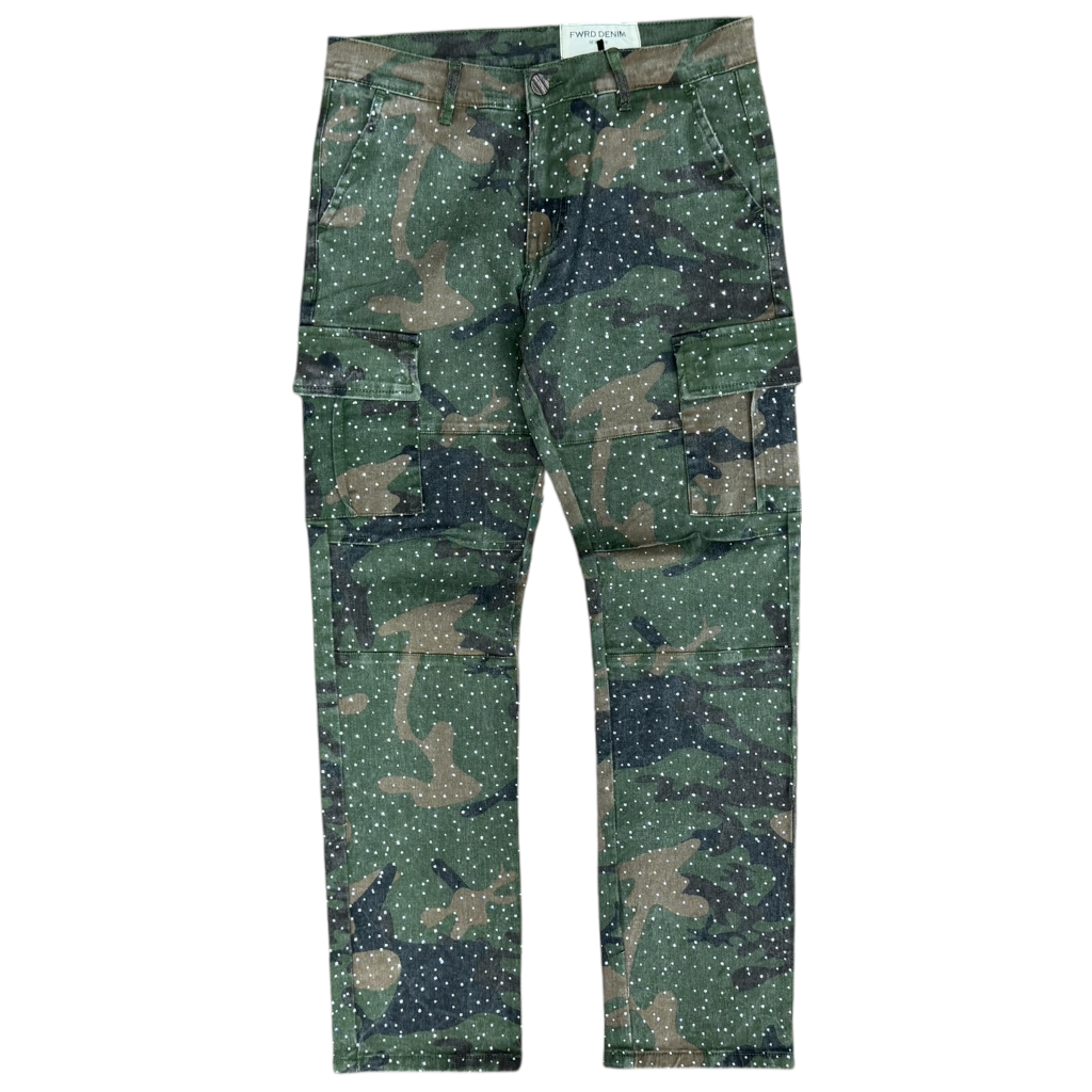 FWRD GREEN CAMO DIAMOND PANTS by FWRD