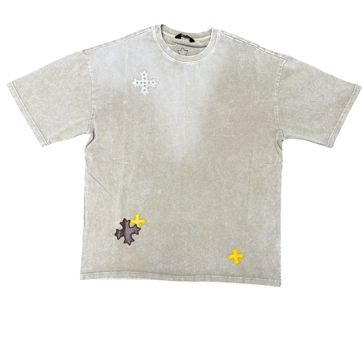 SEE YOU IN PARADISE STUDDED PATCH TEE by Jordan Craig