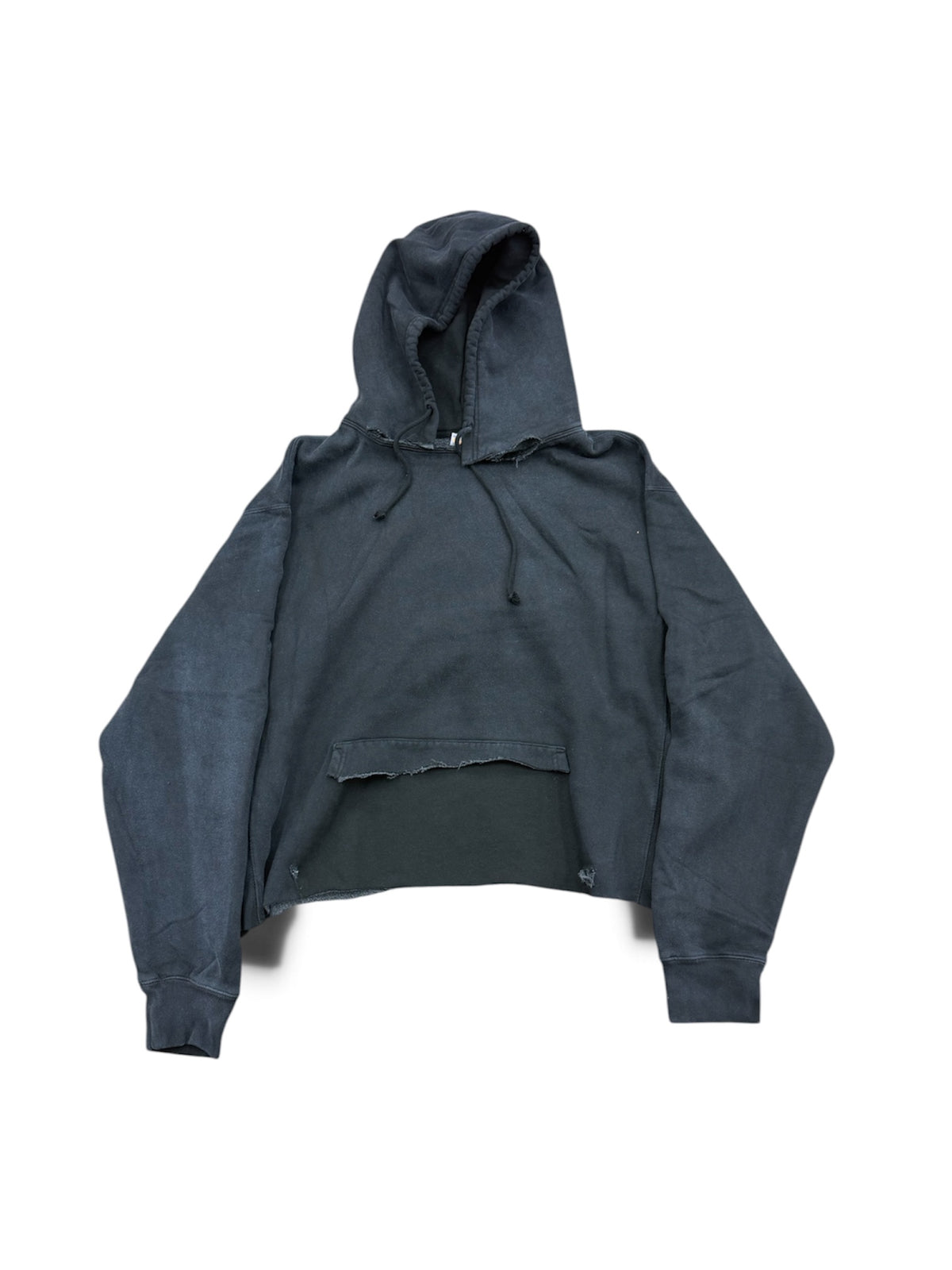 DAY1NE OPEN COLLAR DISTRESSED HOODIE by DAY1NE