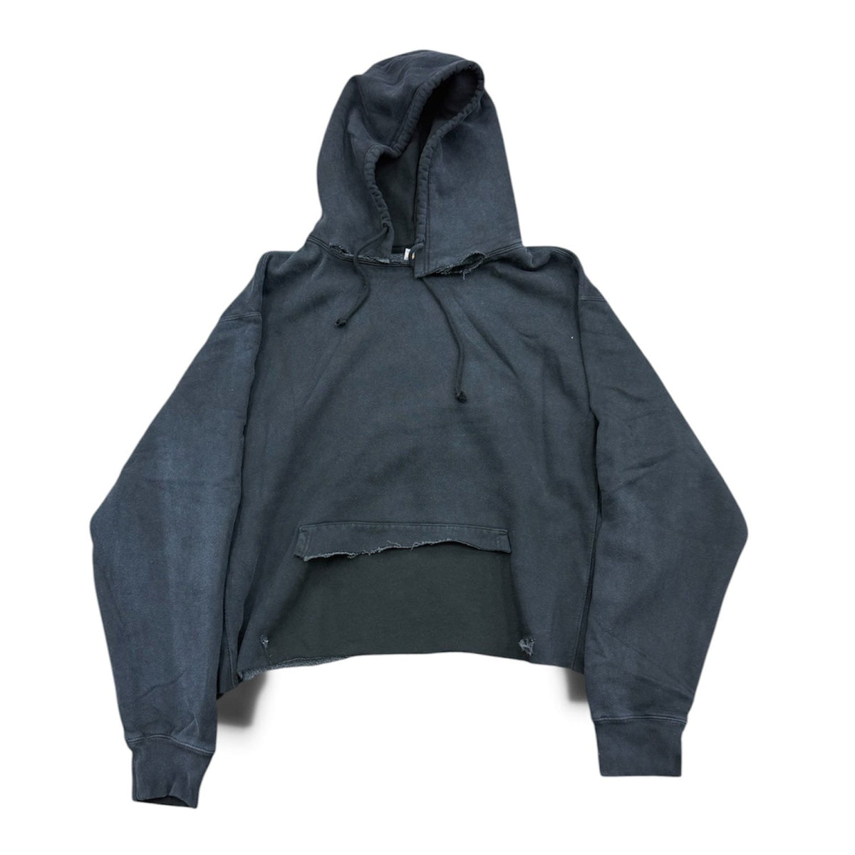 DAY1NE OPEN COLLAR DISTRESSED HOODIE by DAY1NE