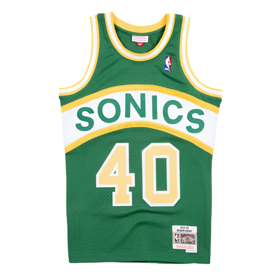 Sonics 94-95 Shawn Kemp Jersey by Mitchell and Ness