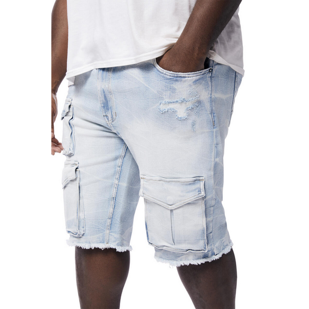 SMOKE RISE RIP & REPAIR CARGO SHORTS by SMOKE RISE