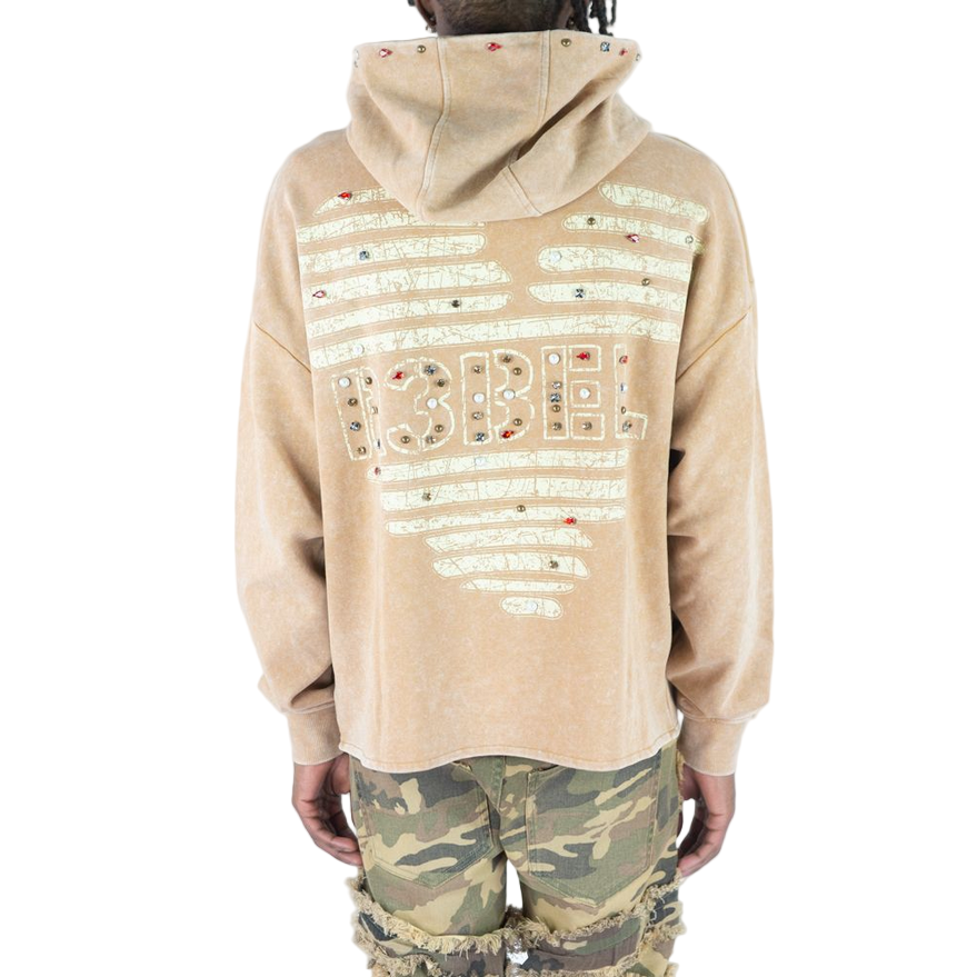 R3BEL DENIM HEART OF STEEL HOODIE by Rebel Minds