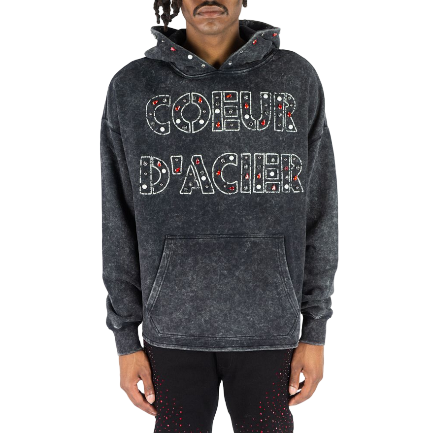 R3BEL DENIM HEART OF STEEL HOODIE by Rebel Minds