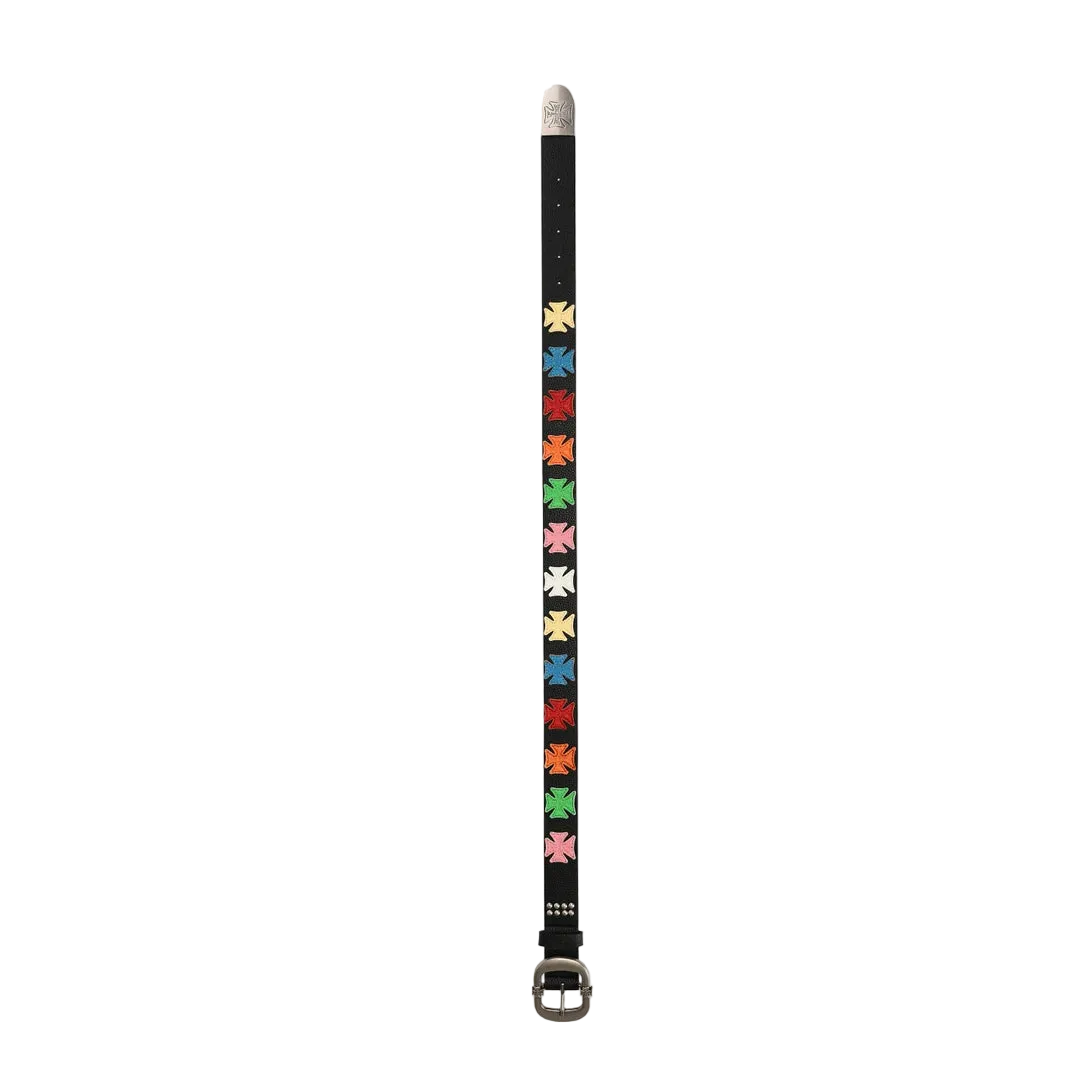HOMME FEMME IRON CREST CROSS PATCH BELT by HOMME FEMME