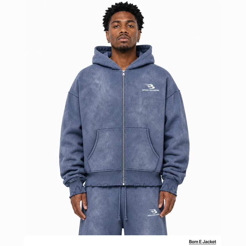 LUV ABOMINABLE WASHED ZIP HOODY by LUV ABOMINABLE