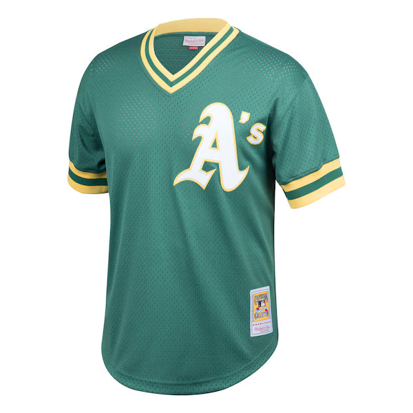 MITCHELL AND NESS AUTHENTIC OAKLAND ATHLETICS 1991 RICKEY HENDERSON BP JERSEY by Mitchell and Ness