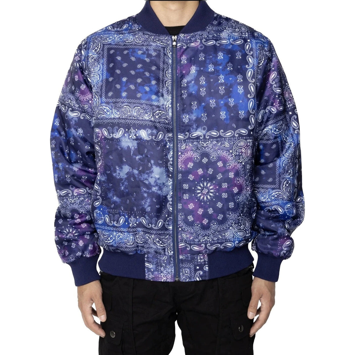 EPTM TIE DYE BANDANA BOMBER JACKET by EPTM