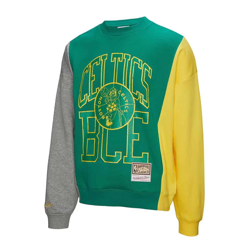 MITCHELL & NESS NBA SPLIT 3 CREWNECK SWEATER by Mitchell and Ness