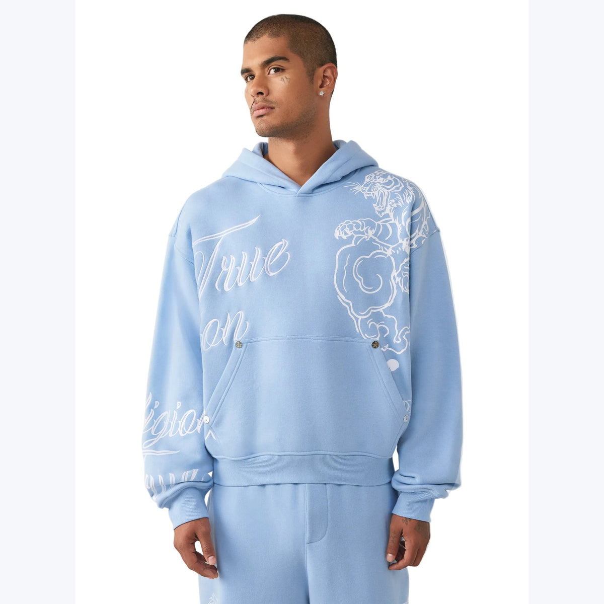 TRUE RELIGION TIGER SCRIPT BOXY HOODIE by True Religion
