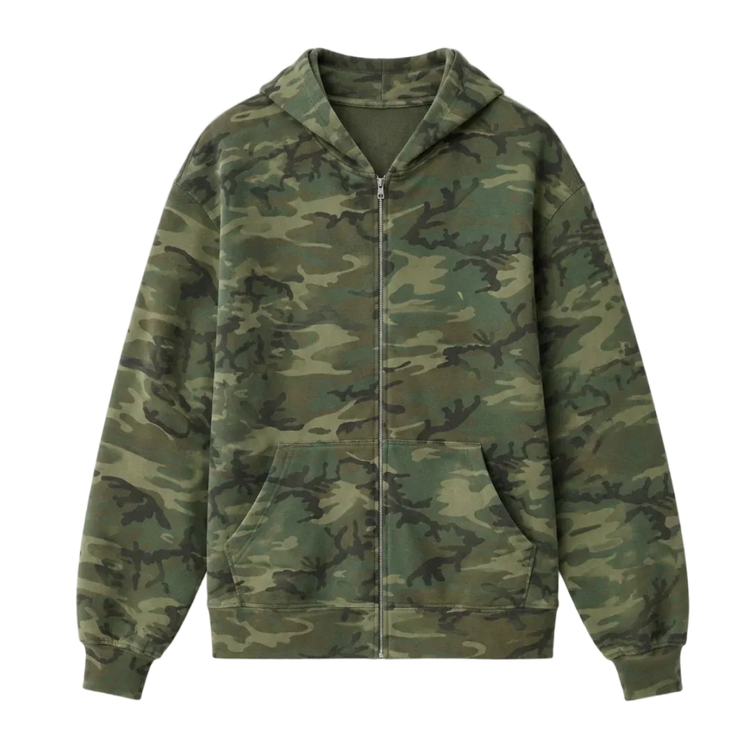 DAY1NE CAMO ZIP HOODIE by DAY1NE