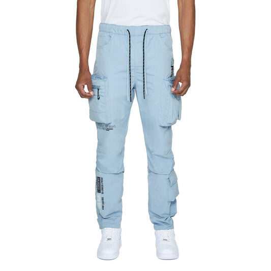 SMOKE RISE NYLON CARGO JOGGERS-P.BLUE by Smoke Rise