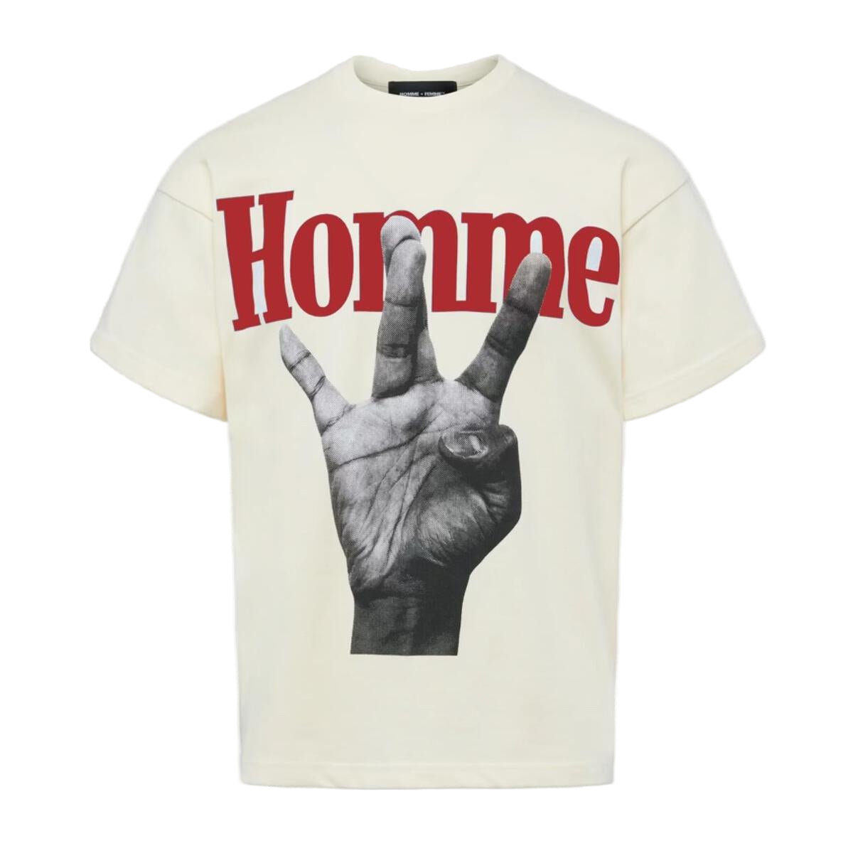 HOMME FEMME TWISTED FINGERS-RED/CREAM