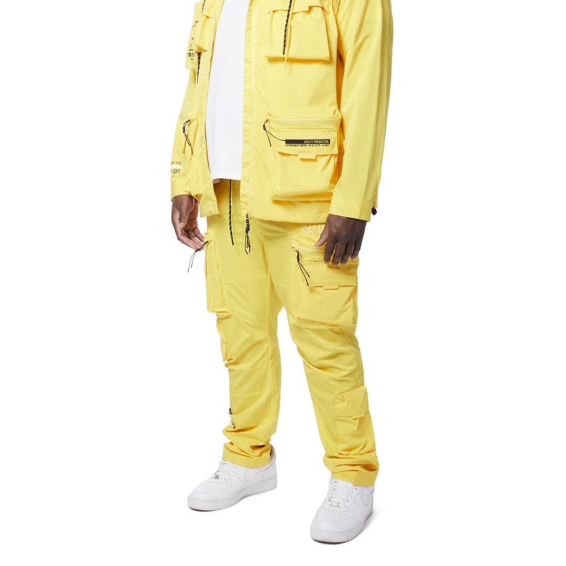SMOKE RISE NYLON CARGO JOGGERS-YELLOW