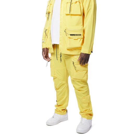 SMOKE RISE NYLON CARGO JOGGERS-YELLOW by Smoke Rise