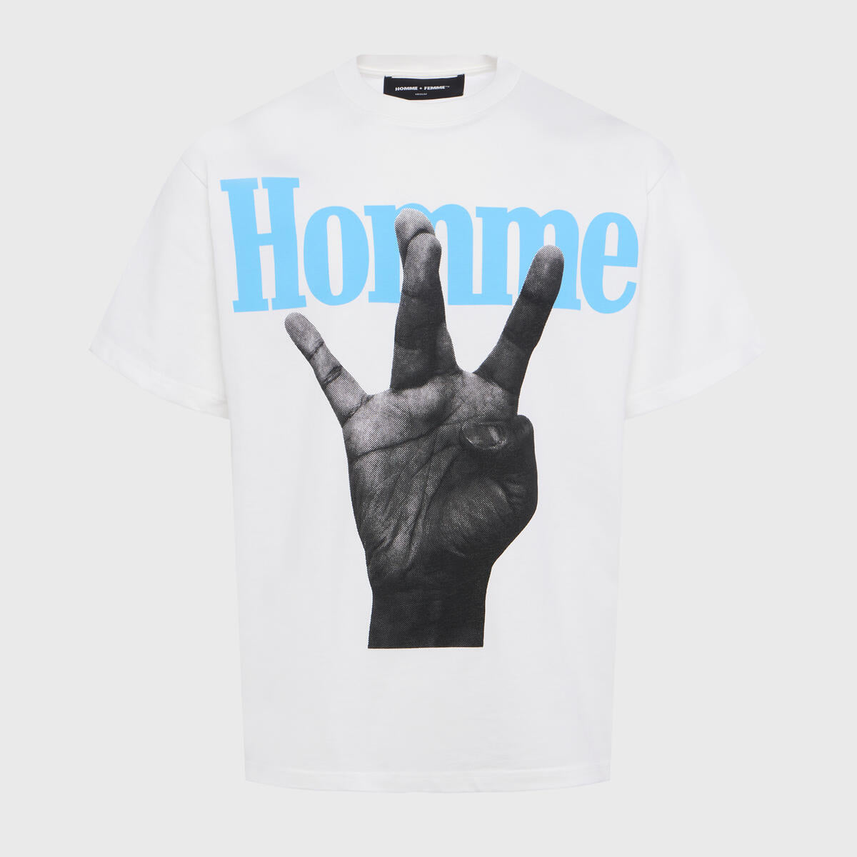 HOMME FEMME TWISTED FINGERS-WHITE/SKY BLUE