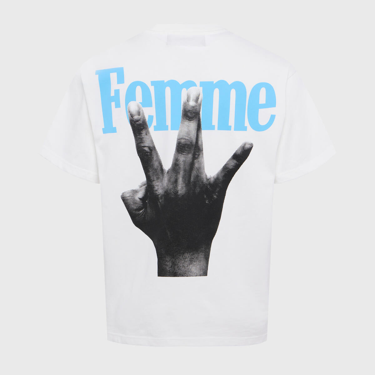 HOMME FEMME TWISTED FINGERS-WHITE/SKY BLUE