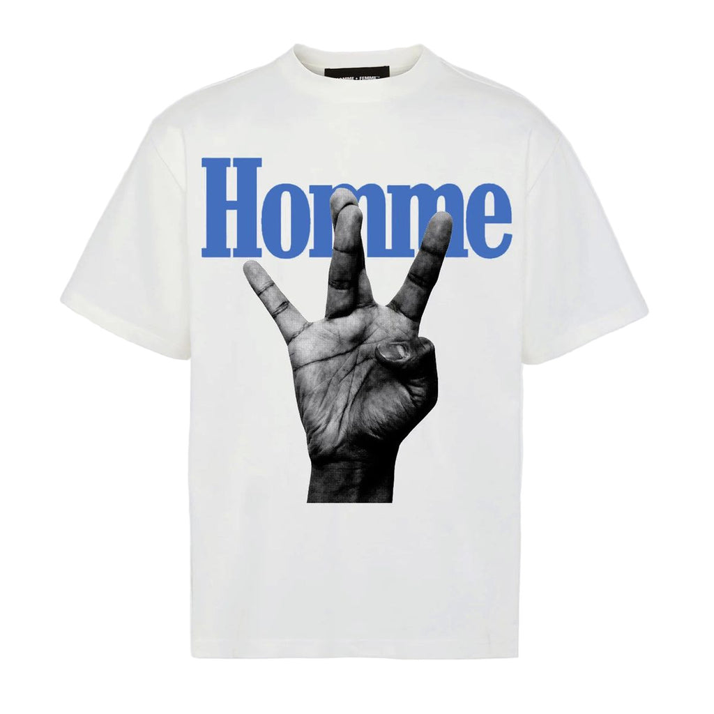 HOMME FEMME TWISTED FINGERS-WHITE/ROYAL