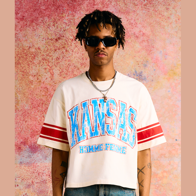 HOMME FEMME KANSAS CROPPED T-OFF WHITE