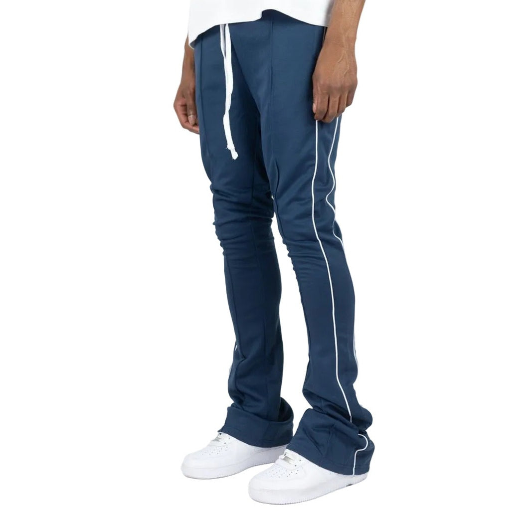 REBEL MINDS BT PIPING STACKED TRACK PANTS by Rebel Minds