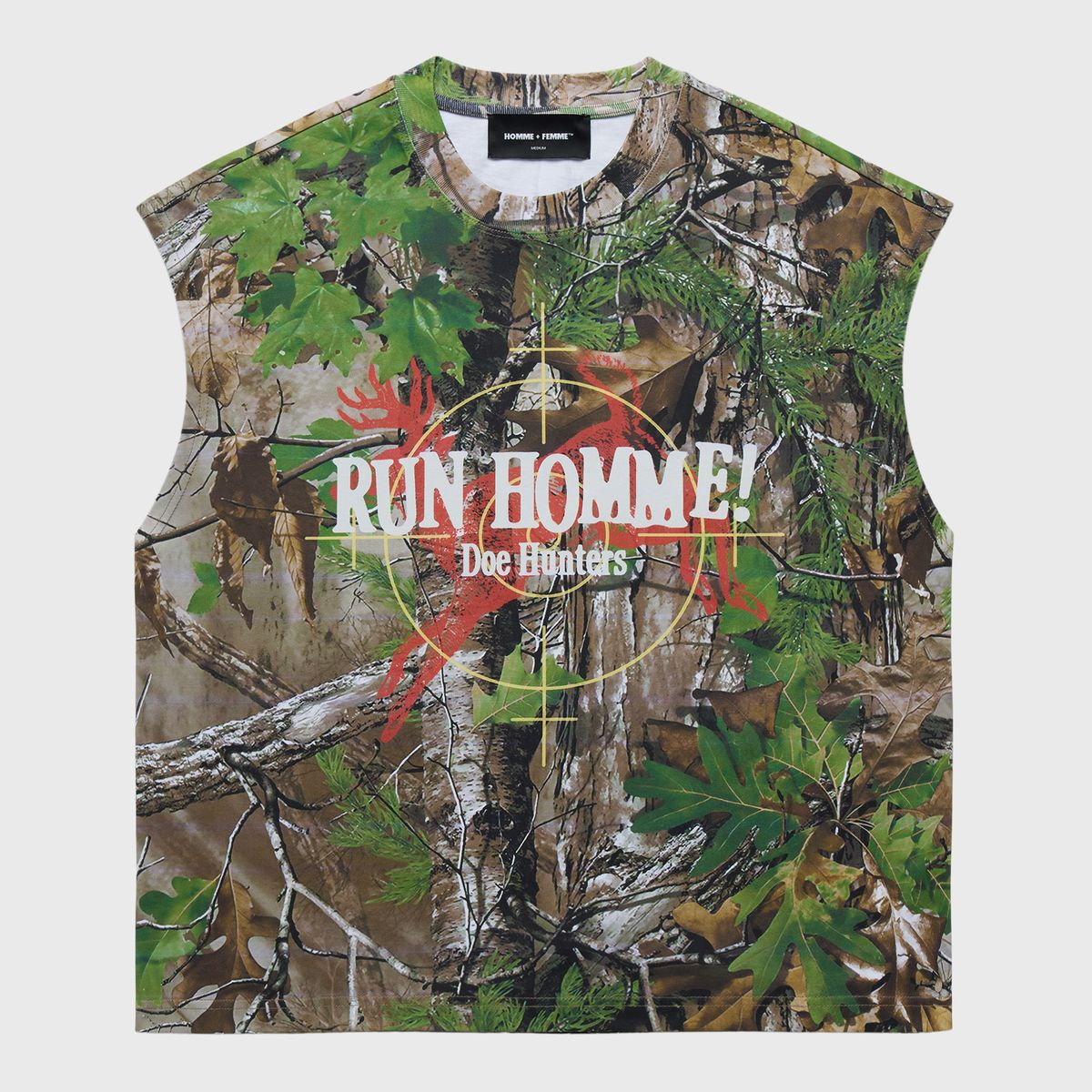 HOMME FEMME MUSCLE CUT OFF SHIRT-CAMO