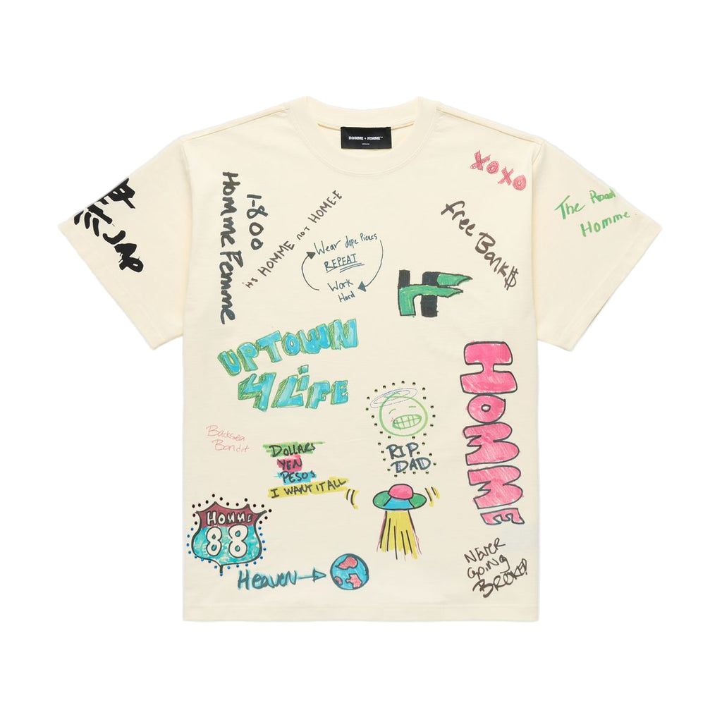 HOMME FEMME REST STOP T-OFF WHITE