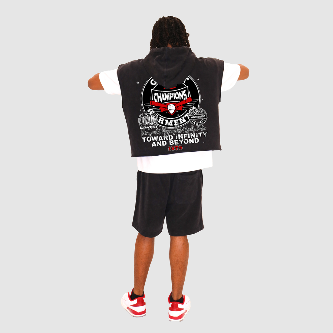 G WEST BEYOND SLEEVELESS CROP HOODIE