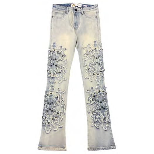 MENS STACKED EMBROIDERED FIT JEANS by WAIMEA