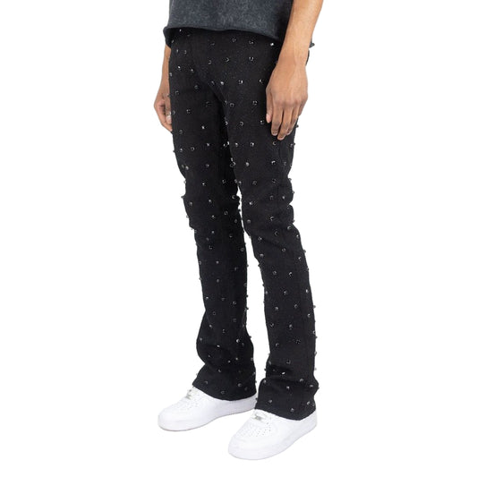 REBEL DIAMOND STACKED JEAN-BLACK by REBEL DNMT
