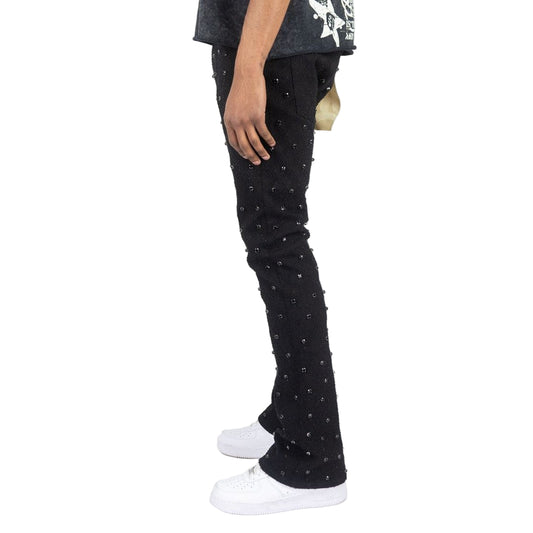REBEL DIAMOND STACKED JEAN-BLACK by REBEL DNMT