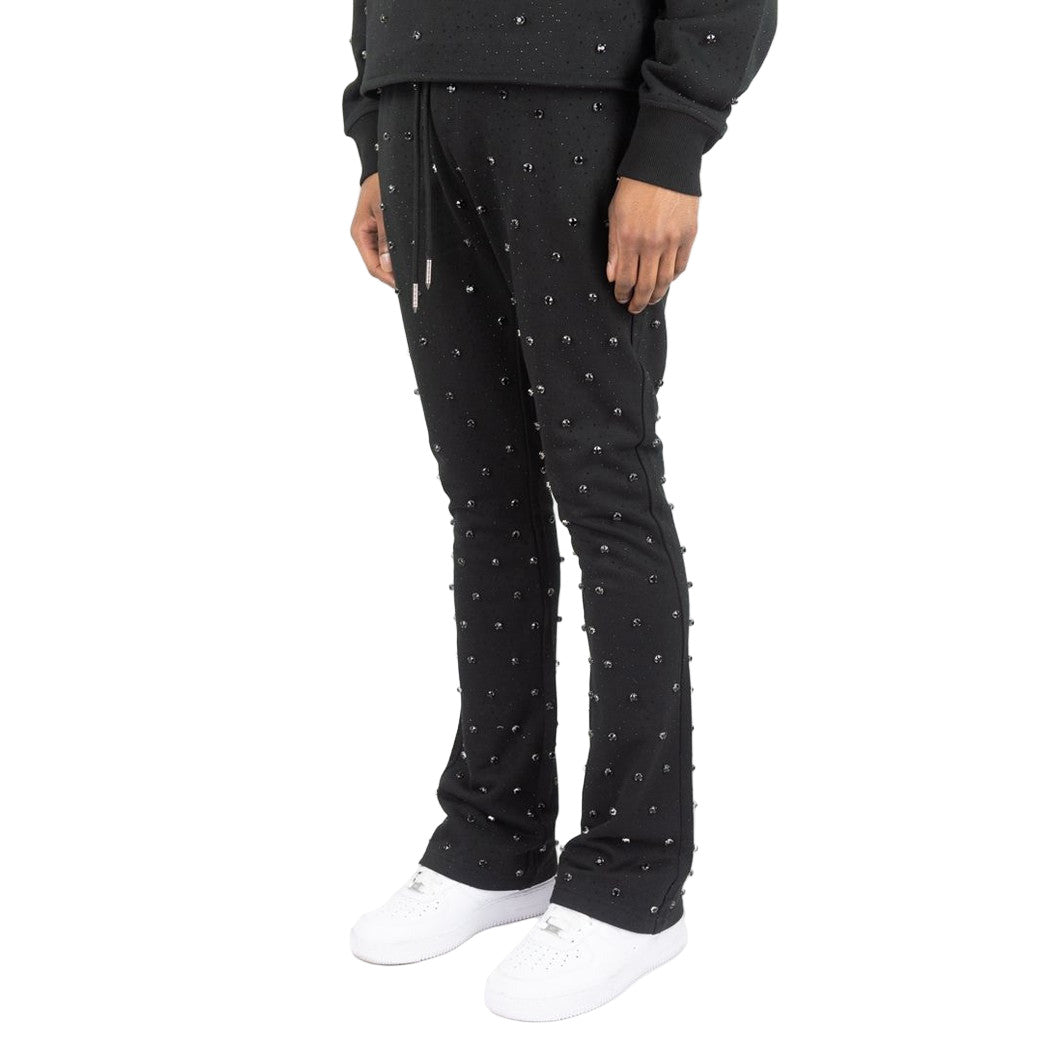 REBEL F.TERRY STACKED PANTS STONES