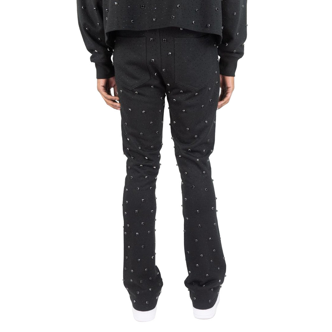 REBEL F.TERRY STACKED PANTS STONES