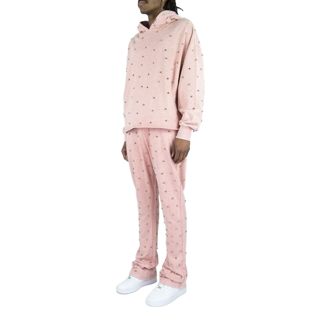 REBEL F.TERRY STACKED PANTS STONES