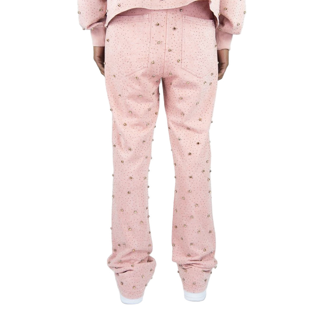 REBEL F.TERRY STACKED PANTS STONES