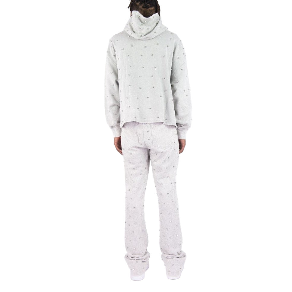 REBEL F.TERRY STACKED PANTS STONES